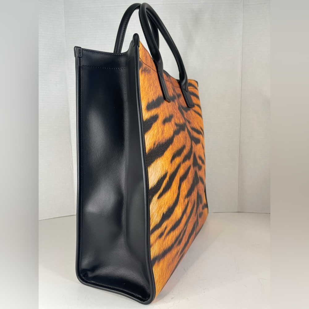 Burberry Tiger Print Tote Bag - Black and Orange - Picture 3 of 15